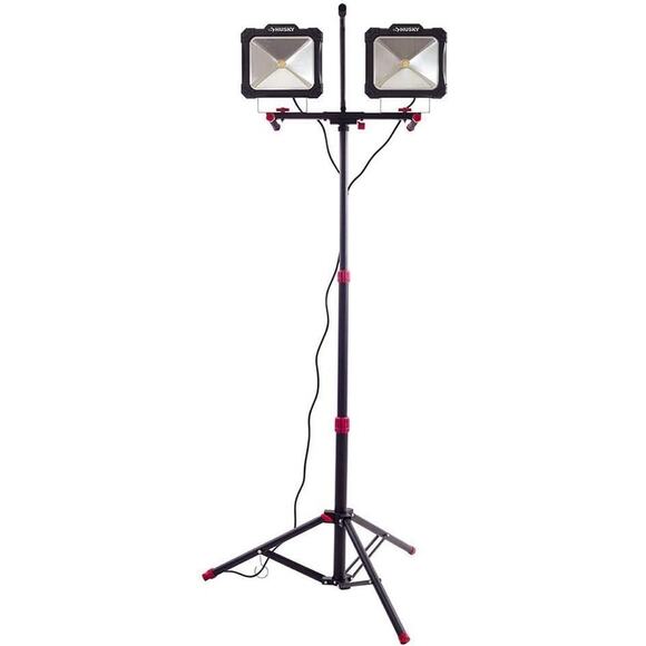 Husky 10000lm Twin Head LED Work Light with Tripod - Picture 1 of 5